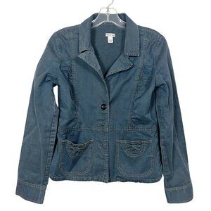 Rubbish Blue Denim Jacket Blazer Womens Size L, NWOT